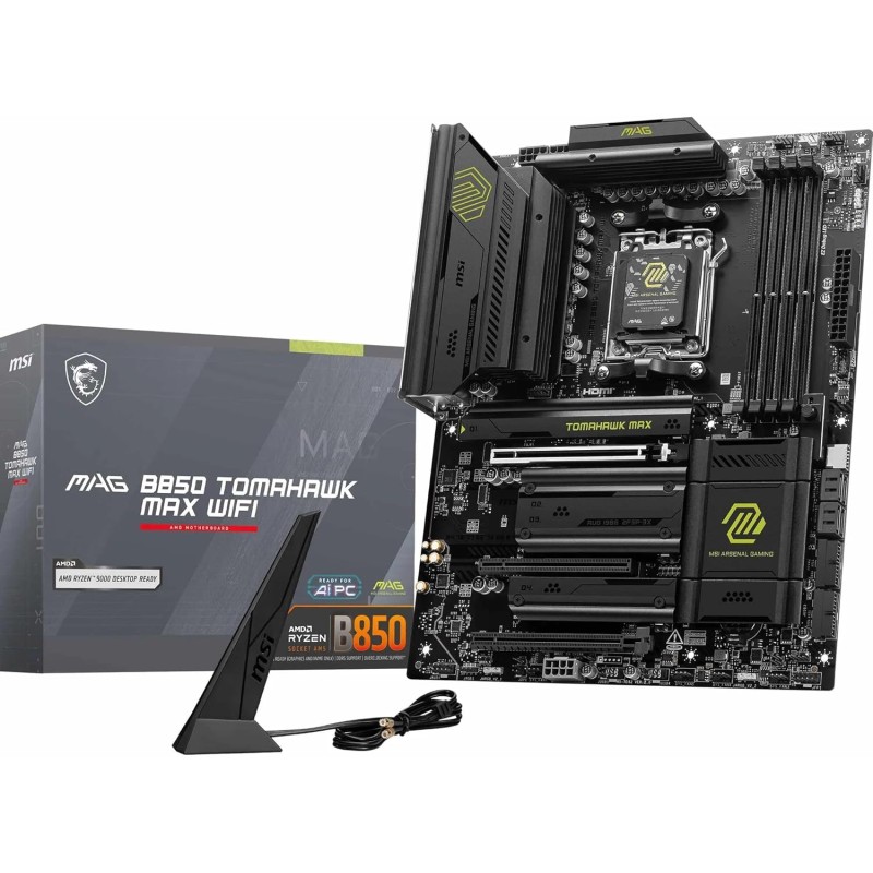 MSI MAG B850 Tomahawk Max WiFi Carte mère, ATX - pour processeurs AMD Ryzen 9000/8000 / 7000, AM5 - VRM 80A SPS, DDR5 Memory Boo
