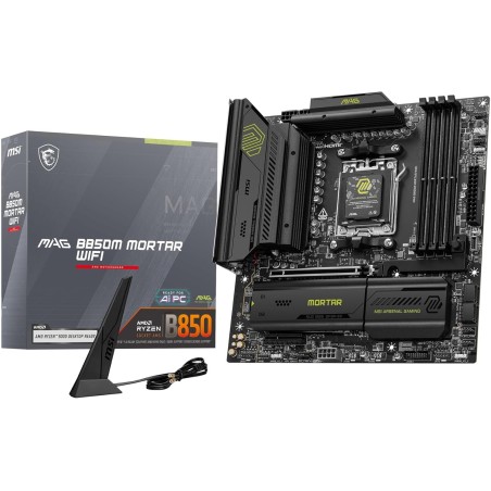 MSI MAG B850M Mortar WiFi Carte mère Micro ATX - pour processeurs AMD Ryzen 9000/8000 / 7000, AM5 - VRM SPS 60A, DDR5 Memory Boo