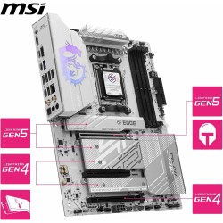 MSI MPG B850 Edge TI WiFi Carte mère ATX - pour processeurs AMD Ryzen 9000/8000 / 7000, AM5 - VRM SPS 80A, DDR5 Memory Boost (84