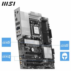 MSI Pro B850-P WiFi Carte mère, ATX - pour processeurs AMD Ryzen 9000/8000 / 7000, AM5 - DDR5 Memory Boost 8200+MT/s (OC), PCIe 