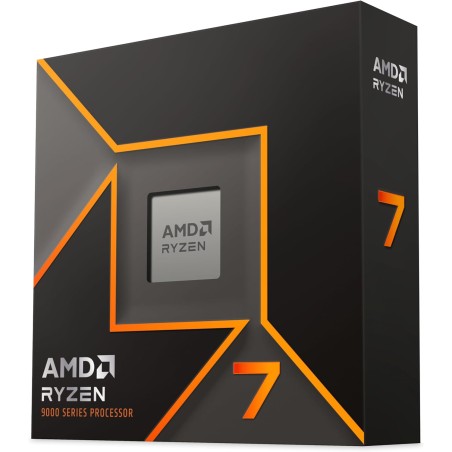 AMD Ryzen 7 9700X Processeur (8 Coeurs/16 Threads), 65W DTP, Socket AM5, Cache 40Mo, jusqu'à 5.5 GHz Fréquence Boost, Pas de Ven