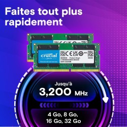 Crucial RAM DDR4 8Go 2400MHz SODIMM CL17, Mémoire pour Ordinateur Portable, Mini PC - CT8G4SFS824A