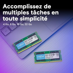 Crucial RAM DDR4 32Go 3200MHz SODIMM CL22, Mémoire pour Ordinateur Portable, Mini PC (ou 2933MHz / 2666MHz) - CT32G4SFD832A