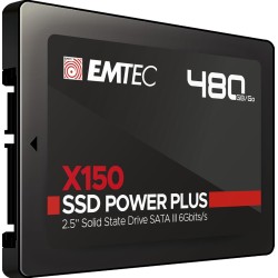 EMTEC - Disque Dur SSD Interne 2,5" - SATA - Collection X150 Power Plus - 3D NAND - 480Go - 10x Plus Rapide qu’un Disque Dur Cla