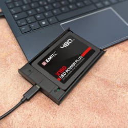 EMTEC - Disque Dur SSD Interne 2,5" - SATA - Collection X150 Power Plus - 3D NAND - 480Go - 10x Plus Rapide qu’un Disque Dur Cla