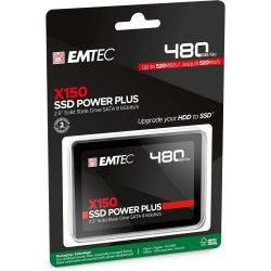 EMTEC - Disque Dur SSD Interne 2,5" - SATA - Collection X150 Power Plus - 3D NAND - 480Go - 10x Plus Rapide qu’un Disque Dur Cla