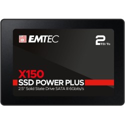 EMTEC - Disque Dur SSD Interne 2,5" 2To - SATA - X150 Power Plus 3D NAND - 10x Plus Rapide Qu’Un Disque Dur Classique - Démarrag