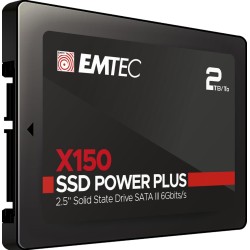 EMTEC - Disque Dur SSD Interne 2,5" 2To - SATA - X150 Power Plus 3D NAND - 10x Plus Rapide Qu’Un Disque Dur Classique - Démarrag