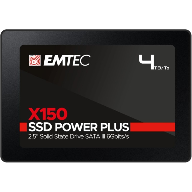 EMTEC - Disque Dur SSD Interne 2,5" 4To - SATA - X150 Power Plus 3D NAND - 10x Plus Rapide Qu’Un Disque Dur Classique - Démarrag