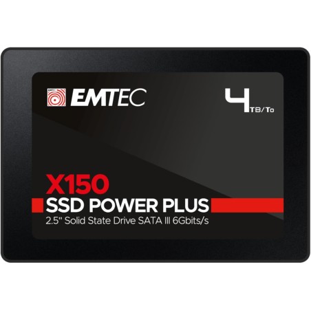 EMTEC - Disque Dur SSD Interne 2,5" 4To - SATA - X150 Power Plus 3D NAND - 10x Plus Rapide Qu’Un Disque Dur Classique - Démarrag