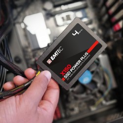 EMTEC - Disque Dur SSD Interne 2,5" 4To - SATA - X150 Power Plus 3D NAND - 10x Plus Rapide Qu’Un Disque Dur Classique - Démarrag