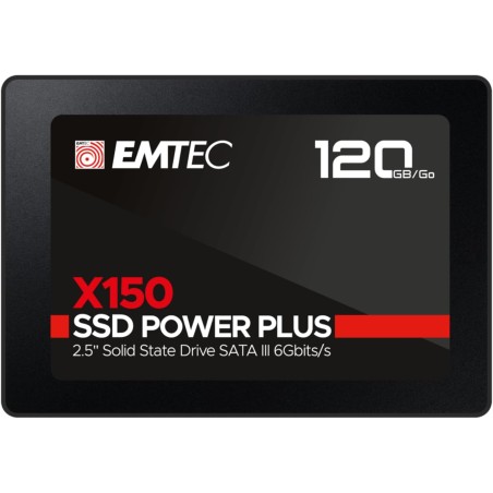 EMTEC - Disque Dur SSD Interne 2,5" - SATA - Collection X150 Power Plus - 3D NAND - 120Go - 10x Plus Rapide qu’un Disque Dur Cla