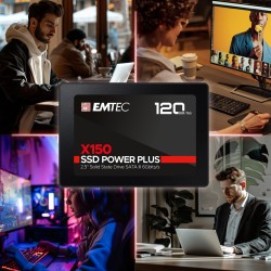EMTEC - Disque Dur SSD Interne 2,5" - SATA - Collection X150 Power Plus - 3D NAND - 120Go - 10x Plus Rapide qu’un Disque Dur Cla