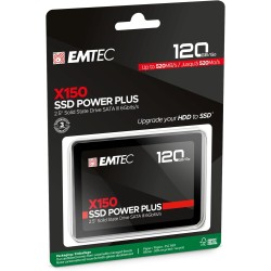 EMTEC - Disque Dur SSD Interne 2,5" - SATA - Collection X150 Power Plus - 3D NAND - 120Go - 10x Plus Rapide qu’un Disque Dur Cla