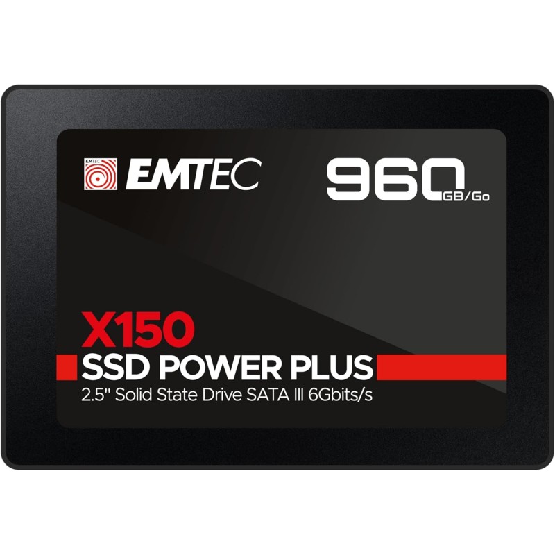EMTEC - Disque Dur SSD Interne 2,5" - SATA - Collection X150 Power Plus - 3D NAND - 960Go - 10x Plus Rapide qu’un Disque Dur Cla