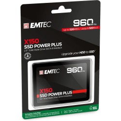 EMTEC - Disque Dur SSD Interne 2,5" - SATA - Collection X150 Power Plus - 3D NAND - 960Go - 10x Plus Rapide qu’un Disque Dur Cla