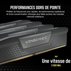 Corsair Vengeance DDR5 RAM 32Go (2x16Go) 6000MHz CL30 Intel XMP Compatible iCUE Mémoire d'Ordinateur - Noir (CMK32GX5M2B6000C30)