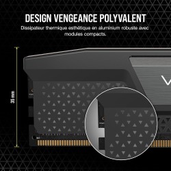 Corsair Vengeance DDR5 RAM 32Go (2x16Go) 6000MHz CL30 Intel XMP Compatible iCUE Mémoire d'Ordinateur - Noir (CMK32GX5M2B6000C30)