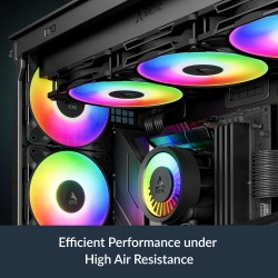 ARCTIC P12 Pro A-RGB - Puissant ventilateur premium, ventilateur PWM 120 mm avec répartiteur de câble en Y, 600-3000 rpm, 0 rpm 