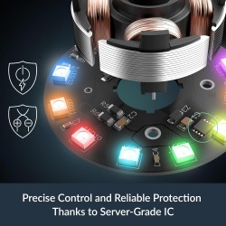ARCTIC P12 Pro A-RGB - Puissant ventilateur premium, ventilateur PWM 120 mm avec répartiteur de câble en Y, 600-3000 rpm, 0 rpm 
