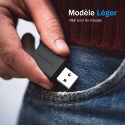 SABRENT Carte Son Externe, Adaptateur Audio USB vers 3,5mm Jack, convertisseur de Carte Son USB avec Stéréo, Micro, pour PS4, PS