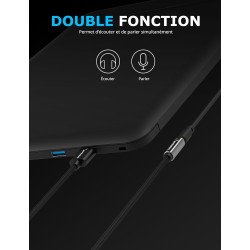 SABRENT Carte Son Externe, Adaptateur Audio USB vers 3,5mm Jack, convertisseur de Carte Son USB avec Stéréo, Micro, pour PS4, PS