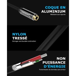 SABRENT Carte Son Externe, Adaptateur Audio USB vers 3,5mm Jack, convertisseur de Carte Son USB avec Stéréo, Micro, pour PS4, PS