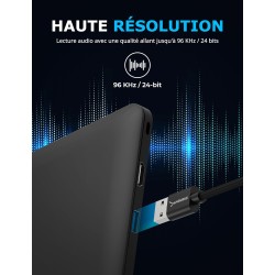 SABRENT Carte Son Externe, Adaptateur Audio USB vers 3,5mm Jack, convertisseur de Carte Son USB avec Stéréo, Micro, pour PS4, PS