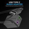 SABRENT Adaptateur USB C Jack 3.5 mm, Carte Son Externe Haute Résolution 24 Bits/96 KHz, Prise Jack USB C Double pour Micro et S