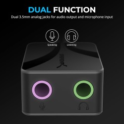 SABRENT Adaptateur USB C Jack 3.5 mm, Carte Son Externe Haute Résolution 24 Bits/96 KHz, Prise Jack USB C Double pour Micro et S