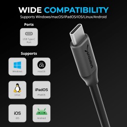 SABRENT Adaptateur USB C Jack 3.5 mm, Carte Son Externe Haute Résolution 24 Bits/96 KHz, Prise Jack USB C Double pour Micro et S