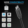 SABRENT Adaptateur USB C Jack 3.5 mm, Carte Son Externe Haute Résolution 24 Bits/96 KHz, Prise Jack USB C Double pour Micro et S