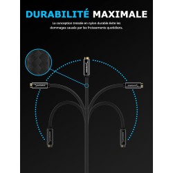 SABRENT Carte Son Externe Type C, Adaptateur Audio USB vers 3,5mm Jack, convertisseur de Carte Son USB avec Stéréo, Micro, pour 