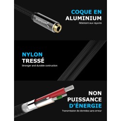 SABRENT Carte Son Externe Type C, Adaptateur Audio USB vers 3,5mm Jack, convertisseur de Carte Son USB avec Stéréo, Micro, pour 