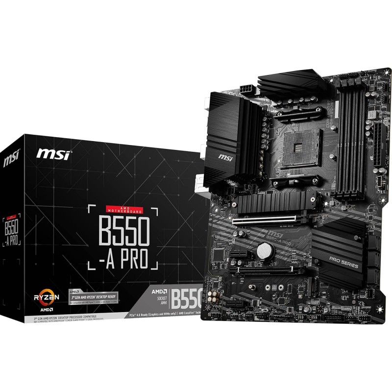 MSI B550-A PRO (AMD AM4, DDR4, M.2, USB 3.2 Gen 2, HDMI, ATX Carte Mère)