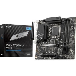 MSI PRO B760M-A WIFI Carte Mère, Micro-ATX - Pour Processeurs Intel Core 14e, 13e & 12e Génération, LGA 1700 - DDR5 Memory Boost