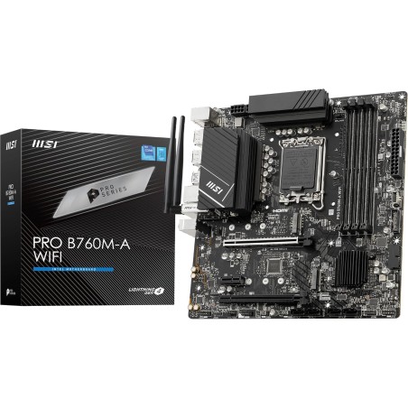 MSI PRO B760M-A WIFI Carte Mère, Micro-ATX - Pour Processeurs Intel Core 14e, 13e & 12e Génération, LGA 1700 - DDR5 Memory Boost
