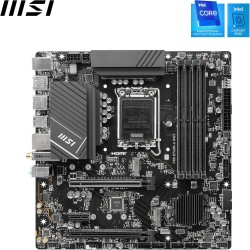 MSI PRO B760M-A WIFI Carte Mère, Micro-ATX - Pour Processeurs Intel Core 14e, 13e & 12e Génération, LGA 1700 - DDR5 Memory Boost