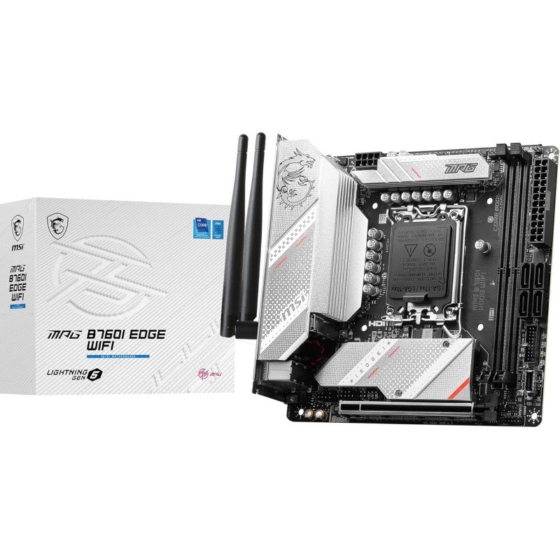 MSI MPG B760I EDGE WIFI Carte Mère, mini-ATX - Pour Processeurs Intel Core 14e, 13e & 12e Génération, LGA 1700 - 8 Direct 90A VR