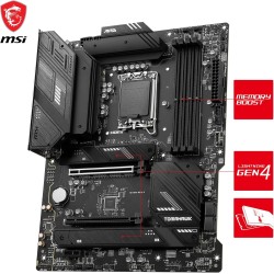 MSI MAG B760 TOMAHAWK WIFI Carte Mère, ATX - Pour Processeurs Intel Core 14e, 13e & 12e Génération, LGA 1700 - VRM 75A DrMOS, DD
