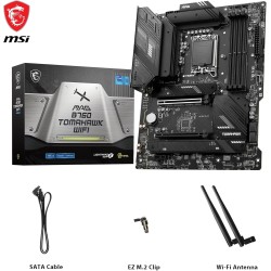 MSI MAG B760 TOMAHAWK WIFI Carte Mère, ATX - Pour Processeurs Intel Core 14e, 13e & 12e Génération, LGA 1700 - VRM 75A DrMOS, DD