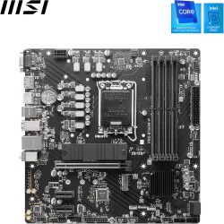 MSI PRO B760M-P Carte Mère, Micro-ATX - Pour Processeurs Intel Core 14e, 13e & 12e Génération, LGA 1700 - DDR5 Memory Boost 6800