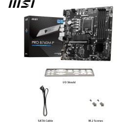 MSI PRO B760M-P Carte Mère, Micro-ATX - Pour Processeurs Intel Core 14e, 13e & 12e Génération, LGA 1700 - DDR5 Memory Boost 6800