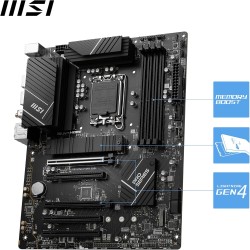MSI PRO B760-P WIFI DDR4 Carte Mère, ATX - Pour Processeurs Intel Core 14e, 13e & 12e Génération, LGA 1700 - DDR4 Memory Boost 5