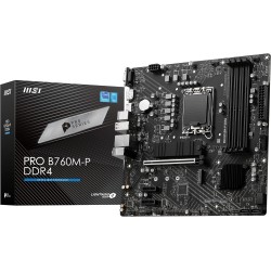 MSI PRO B760M-P DDR4 Carte Mère, Micro-ATX - Pour Processeurs Intel Core 14e, 13e & 12e Génération, LGA 1700 - DDR4 Memory Boost