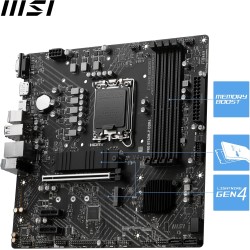 MSI PRO B760M-P DDR4 Carte Mère, Micro-ATX - Pour Processeurs Intel Core 14e, 13e & 12e Génération, LGA 1700 - DDR4 Memory Boost