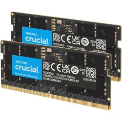 Crucial RAM 32Go Kit (2x16Go) DDR5 5600MHz (ou 5200MHz ou 4800MHz) Mémoire pour Ordinateur Portable CT2K16G56C46S5