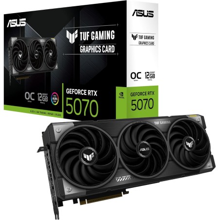 Asus TUF Gaming GeForce RTX 5070 12GB GDDR7 OC Edition – Carte Graphique Gaming (PCIe 5.0, HDMI, Display 2.1, 3.125 Slot, Ventil