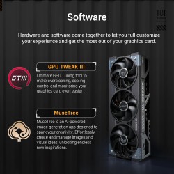 Asus TUF Gaming GeForce RTX 5080 16GB GDDR7 OC Edition – Carte Graphique Gaming (PCIe 5.0, HDMI, Display 2.1, 3.6 Slot, Ventilat