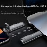 SSK SSD Externe 256GO Disque Portable SSD Cle USB 3.2 Gen 2 Jusqu'à 550 Mo/s, 2 en 1 OTG Solid State Drive 256 GO Double Clé USB